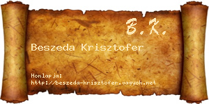 Beszeda Krisztofer névjegykártya